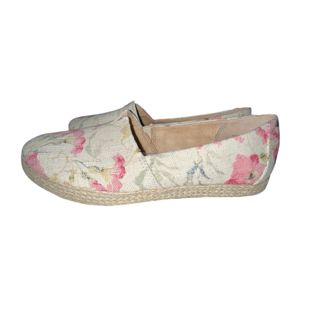 ☀️ b.o.c. Cream and Pink Espadrille Flats with Floral Accents - Picture 5 of 15